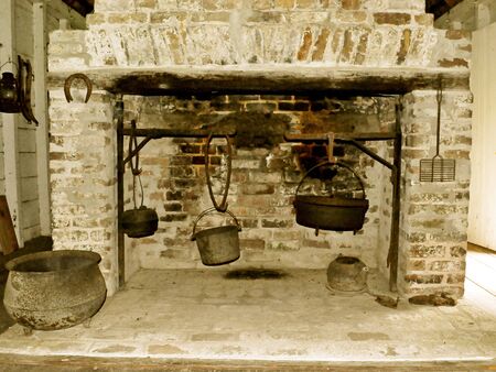 South Carolina Slave Cabin Fireplaceの写真素材