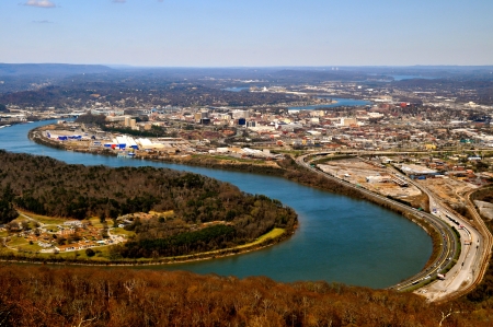 Tennessee River winds around Chattanooga
の写真素材