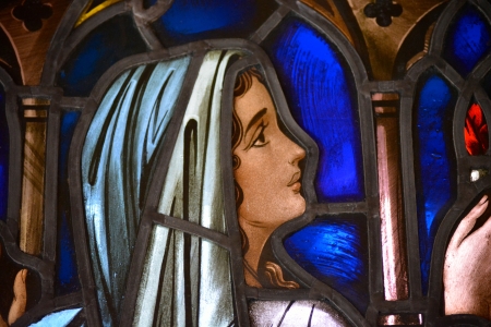 Mother Mary in Stained Glassのeditorial素材