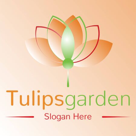 Illustrations of Tulip Flower, Stock Vector Iconのイラスト素材