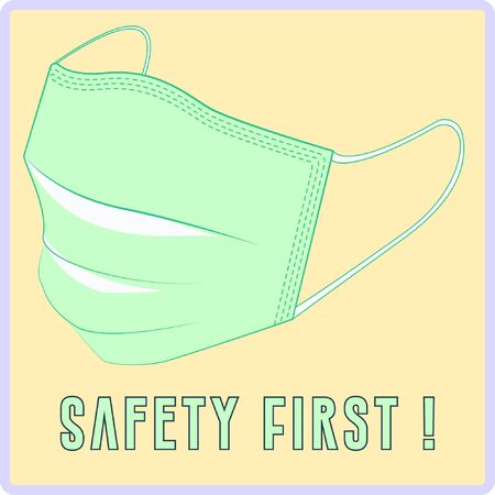 This is an illustration of a mouth mask, 3D Model Stock vector icon.のイラスト素材