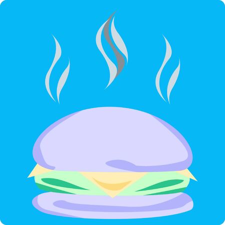 Cheese Burger Logo with illustrations of hot bread and meat layers.&#xD;&#xA;Philosophy of meaning of this logo:&#xD;&#xA;A layer of warm, ready-to-eat meat and cheese is symbolized by the smoke above it.のイラスト素材