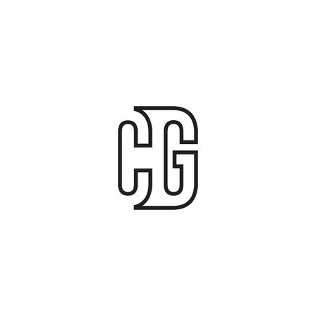 C G letter lines logo design vectorのイラスト素材