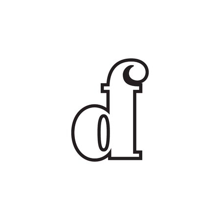 D F / F D lowercase letter lines logo design vectorのイラスト素材