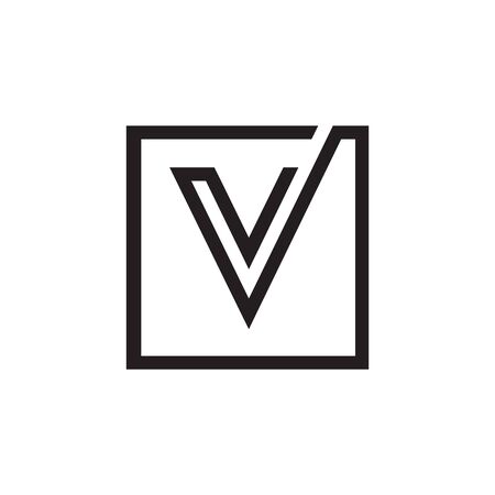 V square letter lines logo design vectorのイラスト素材