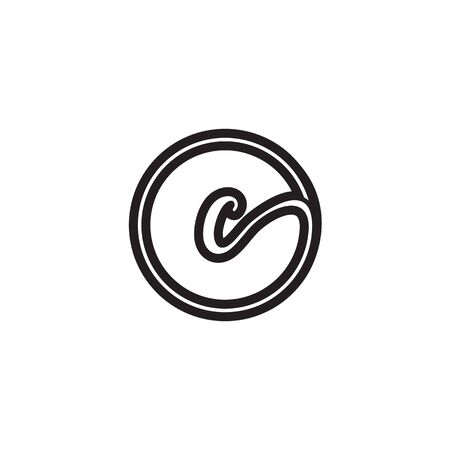 lowercase circle C letter design vectorのイラスト素材