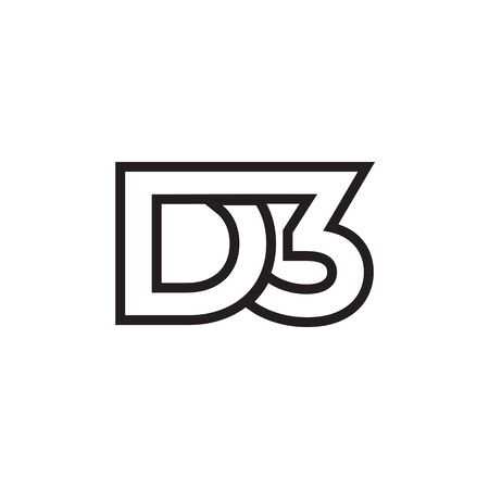 D 3 lines icon symbol vectorのイラスト素材