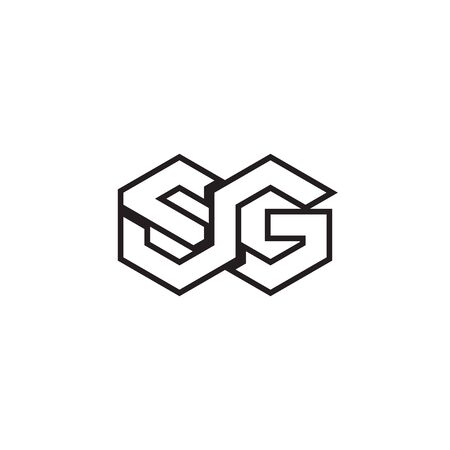 S G hexagonal letter logo conceptのイラスト素材