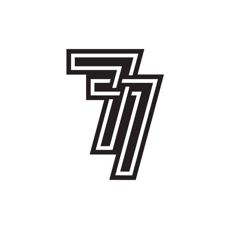7 7 logo design vector template