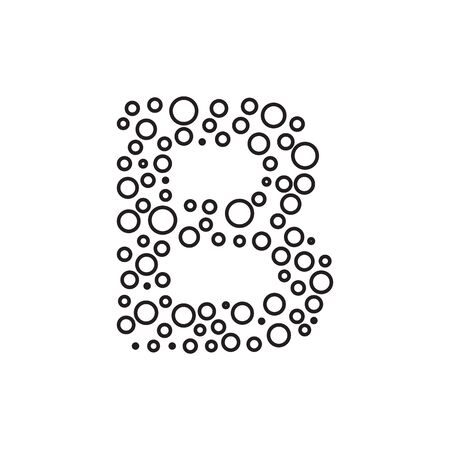 dotted lines B letter logo design vectorのイラスト素材