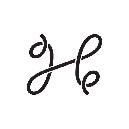 hand written H logo design vectorのイラスト素材
