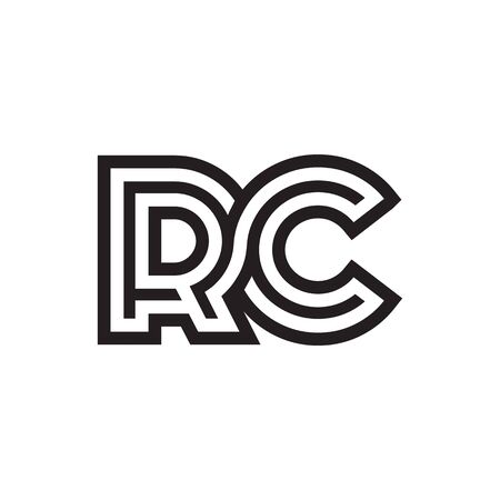 R C letter lines logo design vectorのイラスト素材