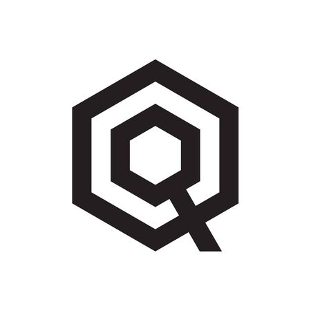 Q hexagon letter logo design vectorのイラスト素材