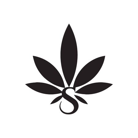 S leaf marijuana letter logo design vectorのイラスト素材