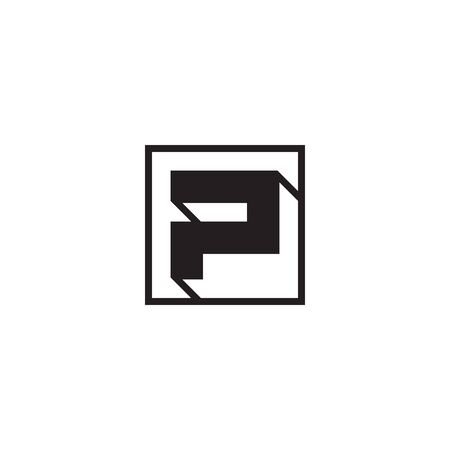 P letter logo on square lines design vectorのイラスト素材