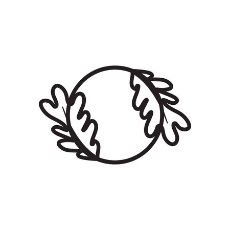 circle lines oak leaf shape letter O design vectorのイラスト素材