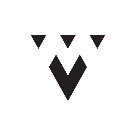 triagle M / M V negative space logo design conceptのイラスト素材