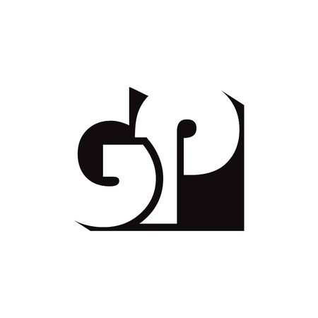 negative spcae G P with shadow design conceptのイラスト素材