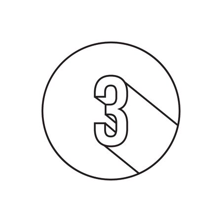 3 number lines icon symbol vector isolated on white backgroundのイラスト素材
