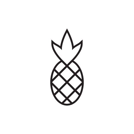 line icon pineapple vector isolated on white backgroundのイラスト素材