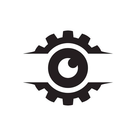 gear with circle eye vector design conceptのイラスト素材