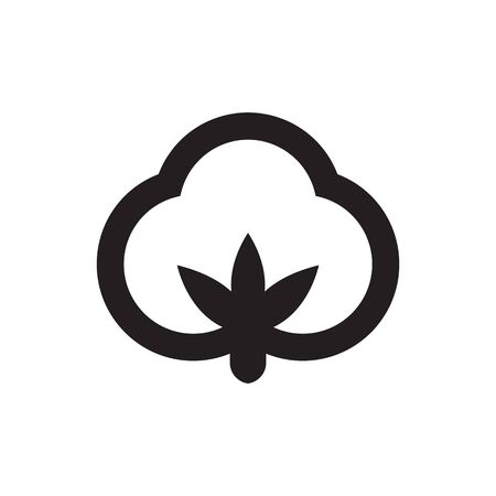 flower cotton icon symbol vector isolated on white backgroundのイラスト素材