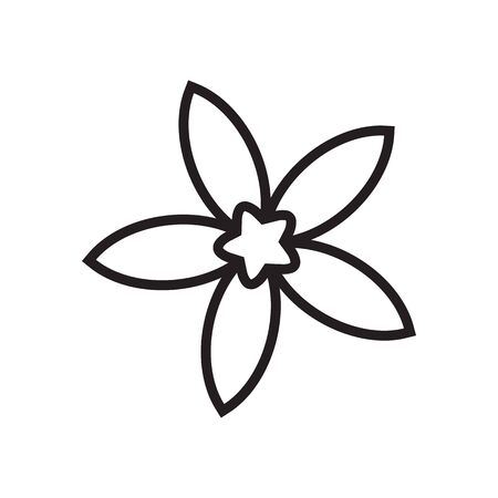 simple lines icon jasmine design vector isolated on white backgroundのイラスト素材