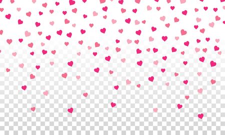 hearts falling valentine on transparent backgroundのイラスト素材