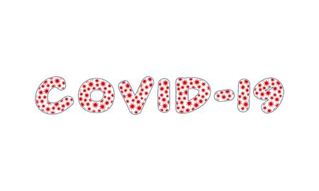 covid-19 word design vector isolated on white backgroundのイラスト素材