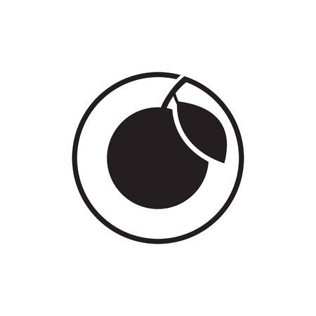 freshness orange fruit with circle lines icon design vectorのイラスト素材