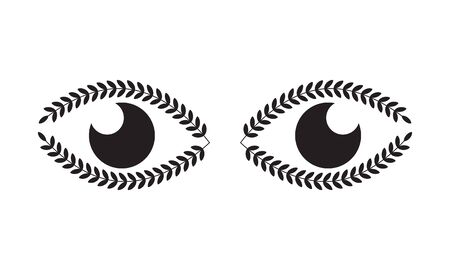 nature eye design vector on white backgroundのイラスト素材