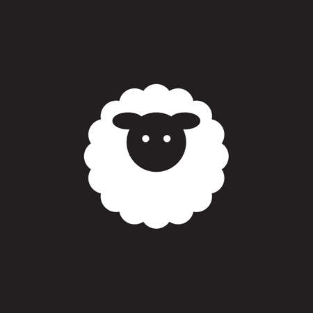 sheep / lamb icon design vector isolated on black backgroundのイラスト素材