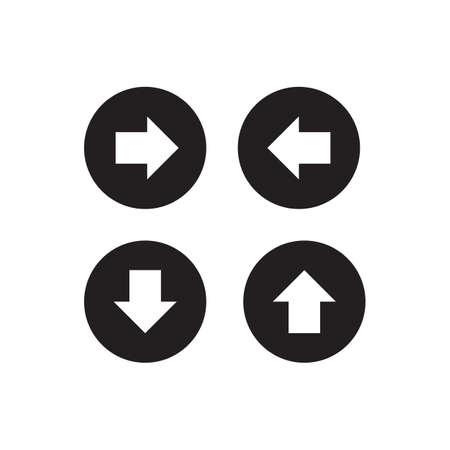 set arrow right left up down icon button for mobile and webのイラスト素材