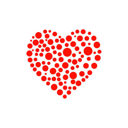 red heart / particle love design vector isolated on white backgroundのイラスト素材