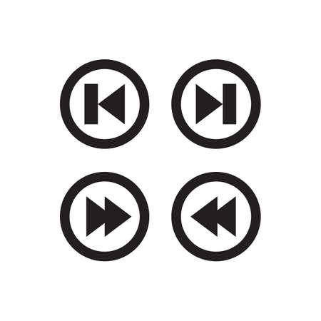 arrow forward backward previous skip icon circle line symbol vector illustrationのイラスト素材