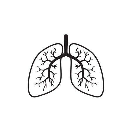 line icon lung design vector illustrationのイラスト素材
