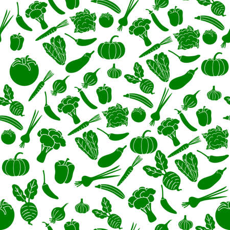 fresh green vegetables pattern design vectorのイラスト素材