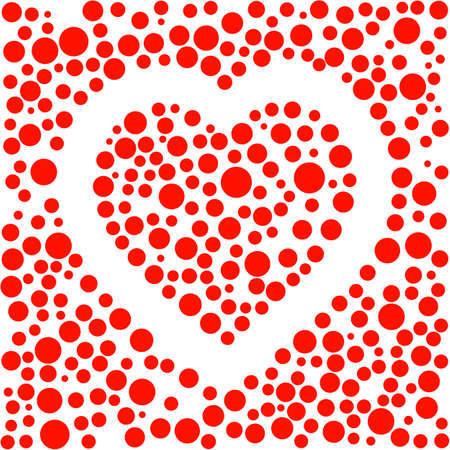 red spotted shape heart love design vector illustrationのイラスト素材