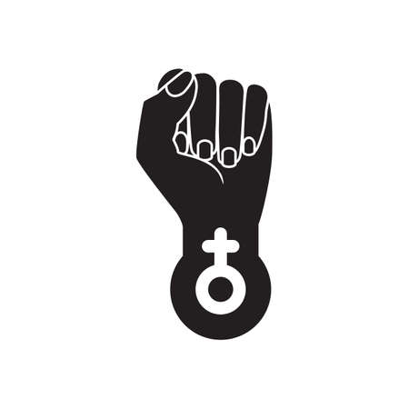 women's fist icon symbol flat vectorのイラスト素材