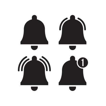 icon set bell notification design vector illustrationのイラスト素材