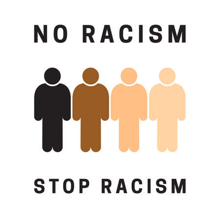 people skin color icon, stops racism, no racism. vector illustrationのイラスト素材