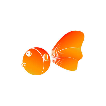 goldfish colorful vector isolated on white backgroundのイラスト素材