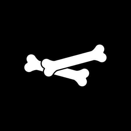 white bone design vector on black backgroundのイラスト素材