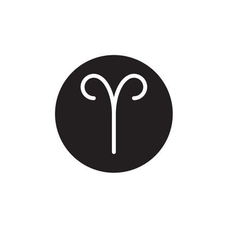 aries icon circle zodiac horoscope sign design vectorのイラスト素材