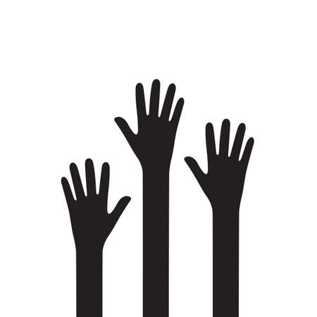 raise hands icon flat vector design illustrationのイラスト素材