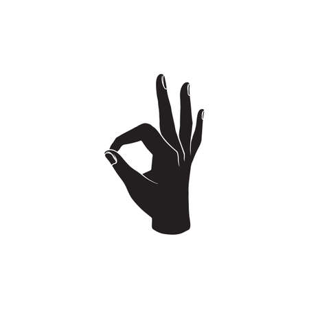 gesture OK hand icon symbol vector isolated on white backgroundのイラスト素材