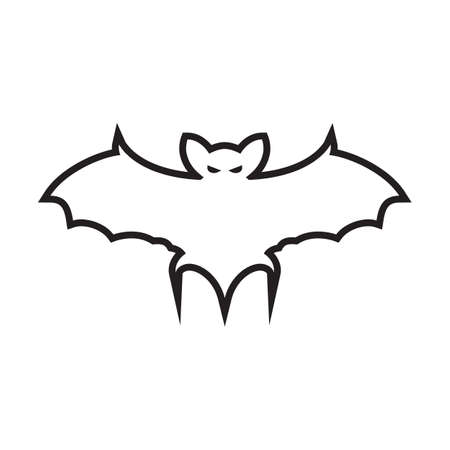 line icon bat vampire halloween design vector illustrationのイラスト素材