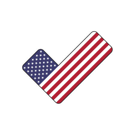 america flag shaped checkmark vote design vector illustrationのイラスト素材