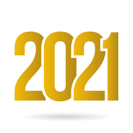 2021 gold color design vector illustrationのイラスト素材