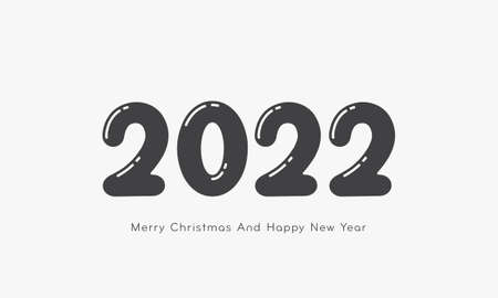 2022 logo happy and new year christmas balloon concept. vector illustration.のイラスト素材